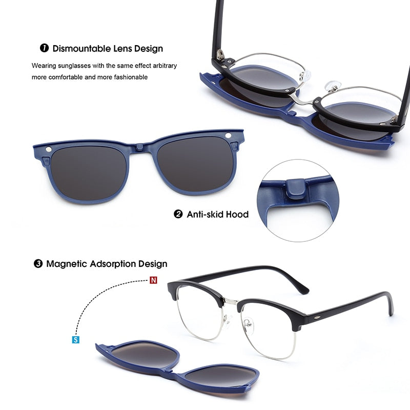 Óculos de Sol 5PCS Magnetic Polarizado  UV400